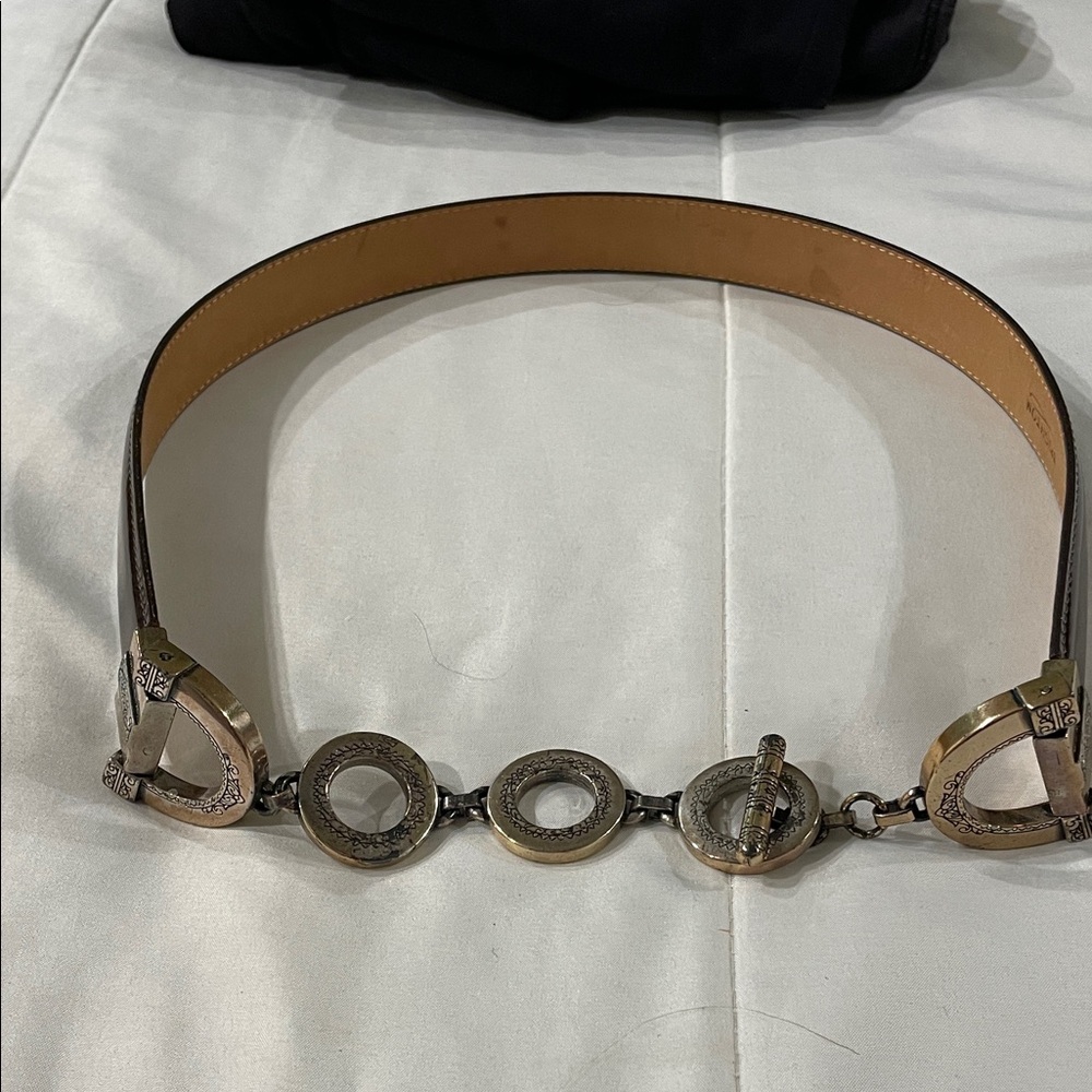 BRIGHTON Elegant leather and Silver Women's Belt